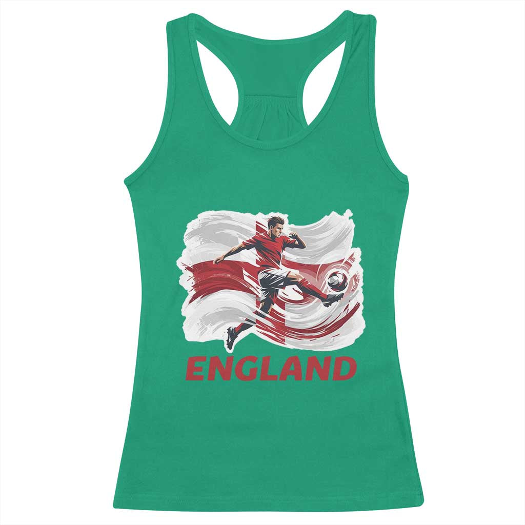 England Soccer Fan English Flag Racerback Tank Top