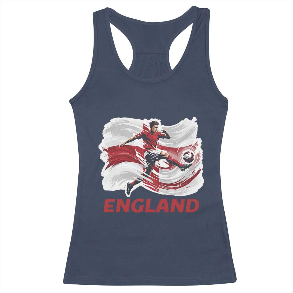 England Soccer Fan English Flag Racerback Tank Top
