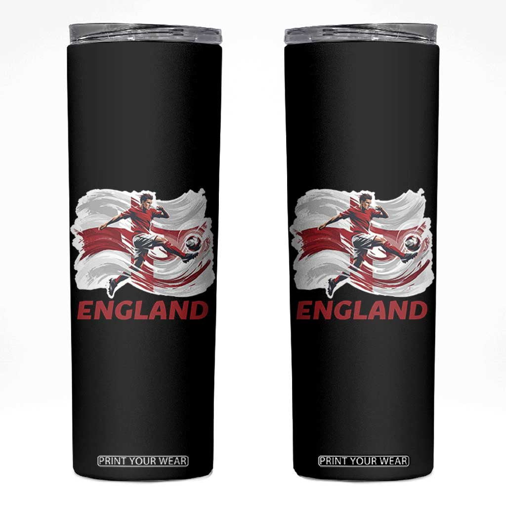 England Soccer Fan English Flag Skinny Tumbler TS14 Black Print Your Wear