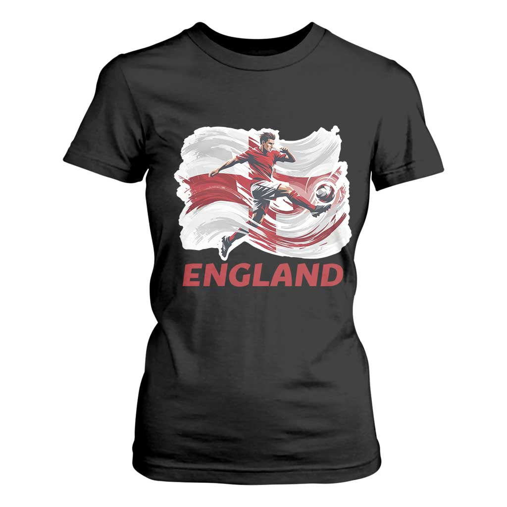 England Soccer Fan English Flag T Shirt For Women