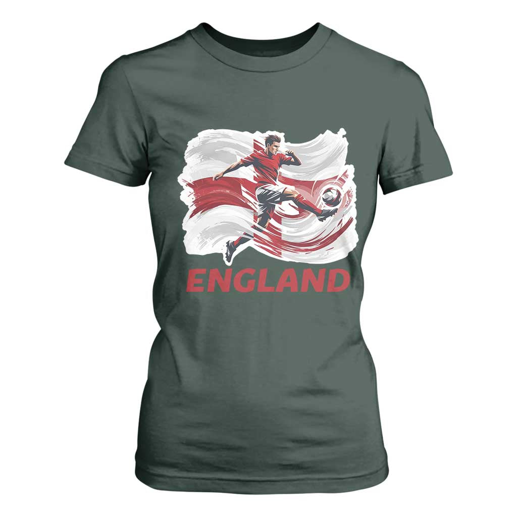 England Soccer Fan English Flag T Shirt For Women