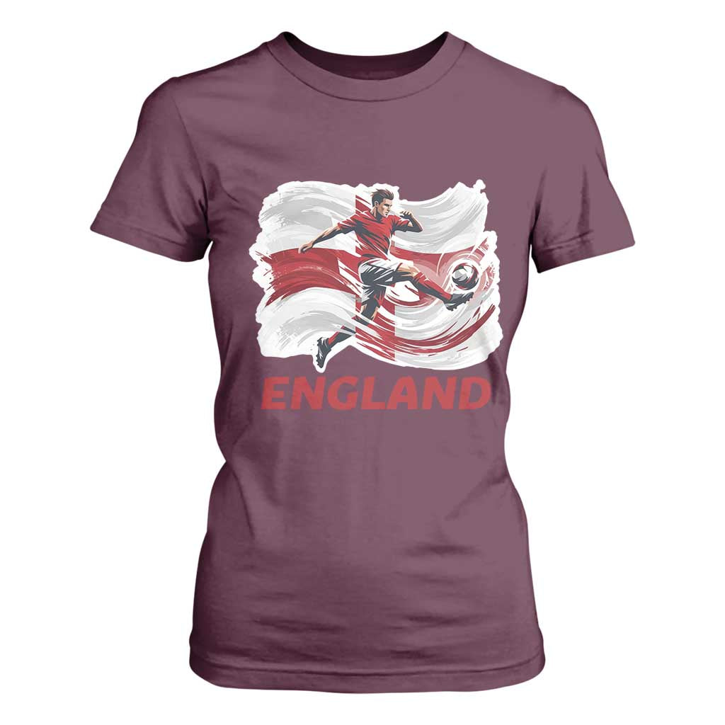 England Soccer Fan English Flag T Shirt For Women