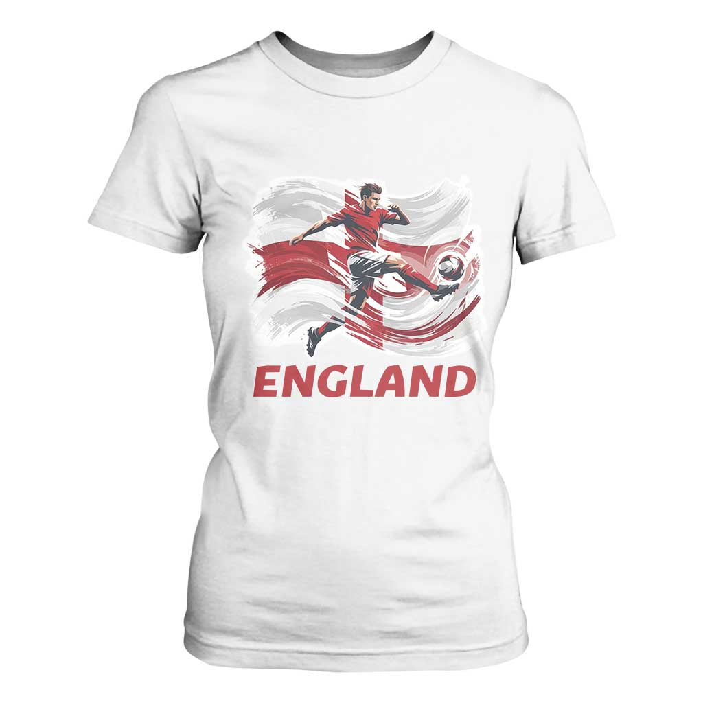 England Soccer Fan English Flag T Shirt For Women