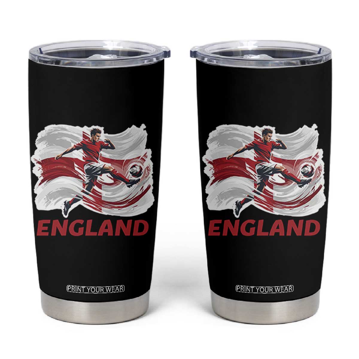 England Soccer Fan English Flag Tumbler Cup TS14 Black Print Your Wear