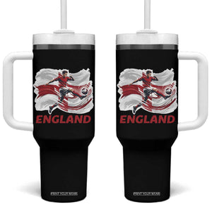 England Soccer Fan English Flag Tumbler With Handle TS14 One Size: 40 oz Black Print Your Wear