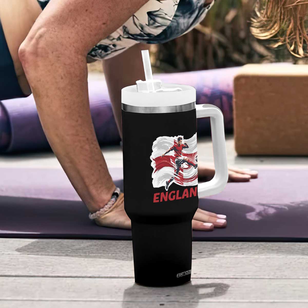England Soccer Fan English Flag Tumbler With Handle TS14 Print Your Wear