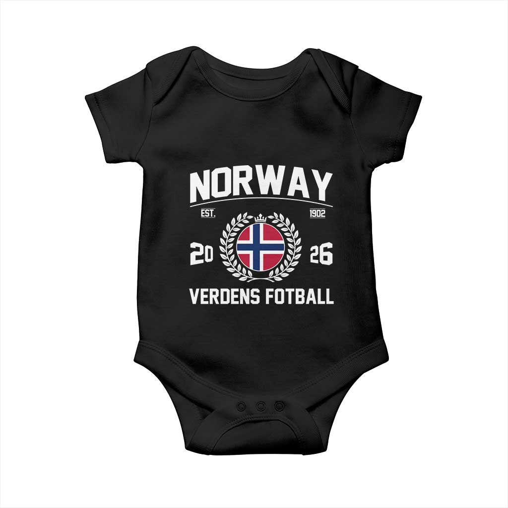Norway Soccer Football Fan 2026 Norwegian Flag Baby Onesie