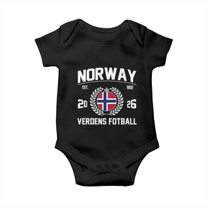 Norway Soccer Football Fan 2026 Norwegian Flag Baby Onesie