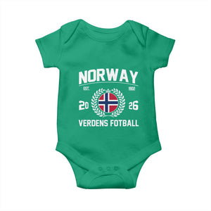 Norway Soccer Football Fan 2026 Norwegian Flag Baby Onesie