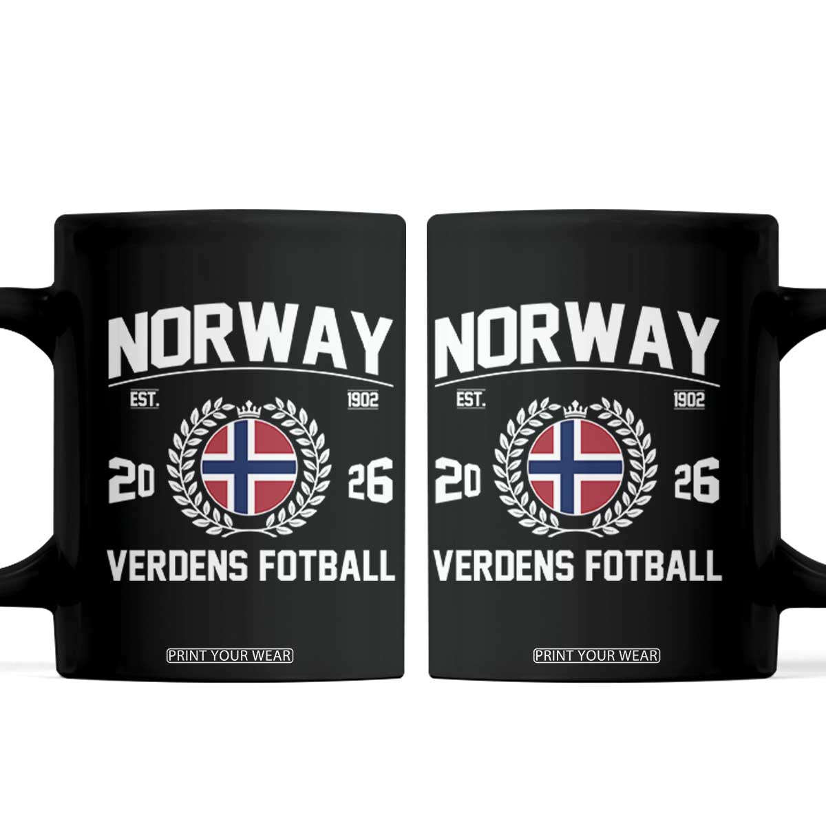 Norway Soccer Football Fan 2026 Norwegian Flag Coffee Mug TS14 Black Print Your Wear