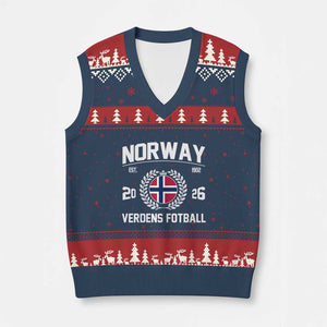 Norway Soccer Football Fan 2026 Norwegian Flag V-Neck Knit Sweater Vest