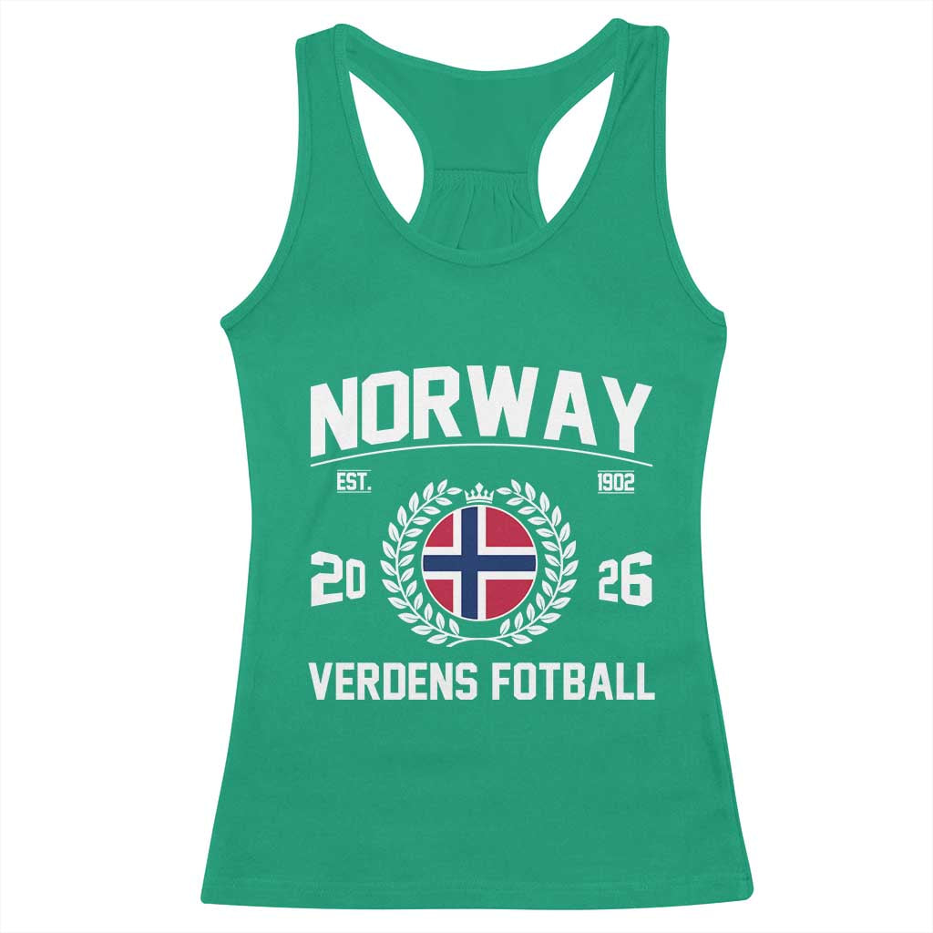 Norway Soccer Football Fan 2026 Norwegian Flag Racerback Tank Top