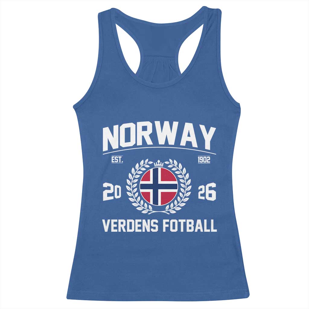 Norway Soccer Football Fan 2026 Norwegian Flag Racerback Tank Top