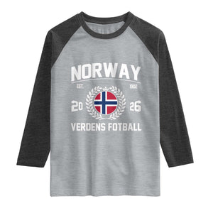 Norway Soccer Football Fan 2026 Norwegian Flag Raglan Shirt