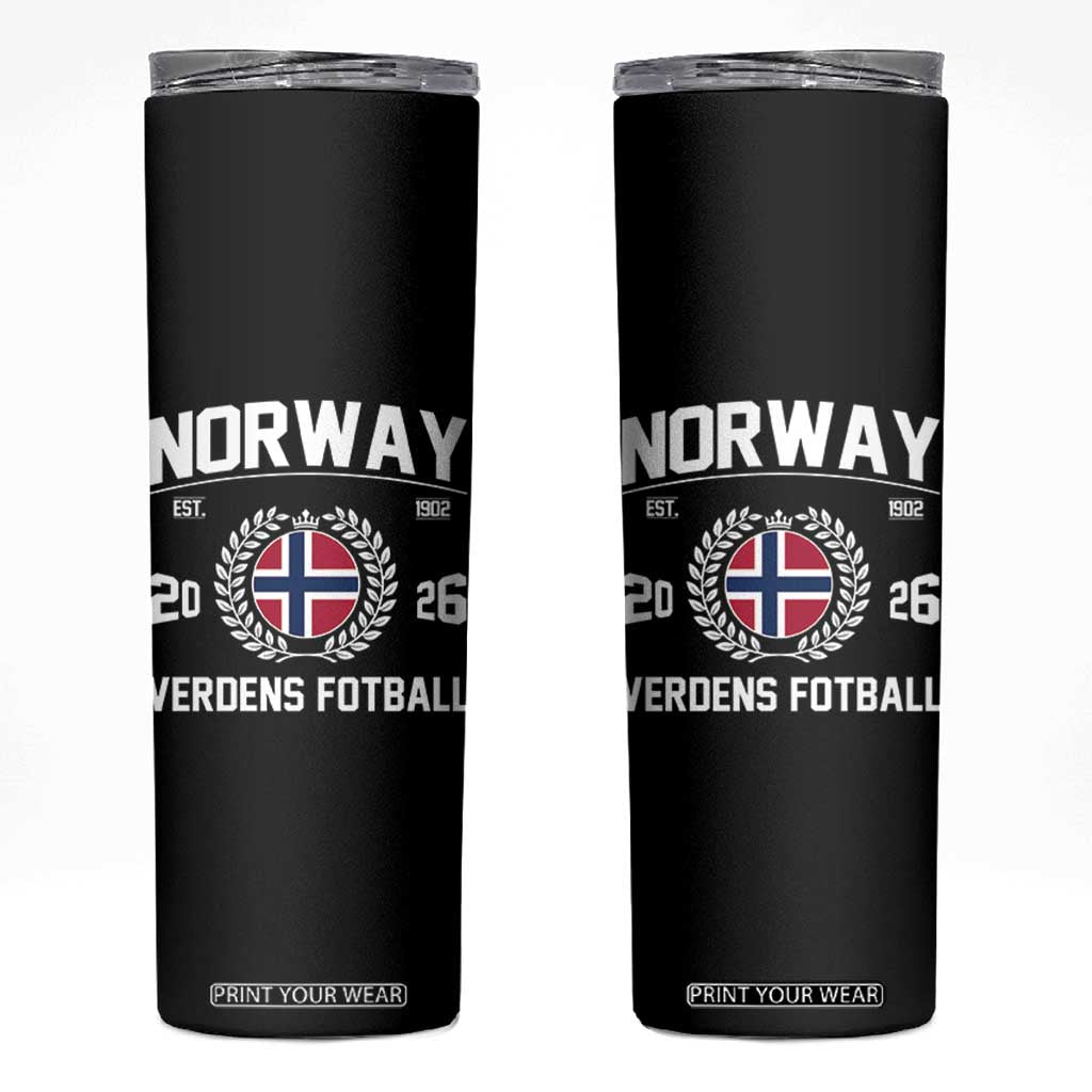 Norway Soccer Football Fan 2026 Norwegian Flag Skinny Tumbler TS14 Black Print Your Wear