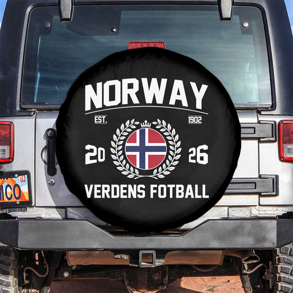 Norway Soccer Football Fan 2026 Norwegian Flag Spare Tire Cover TS14 No hole Black Print Your Wear