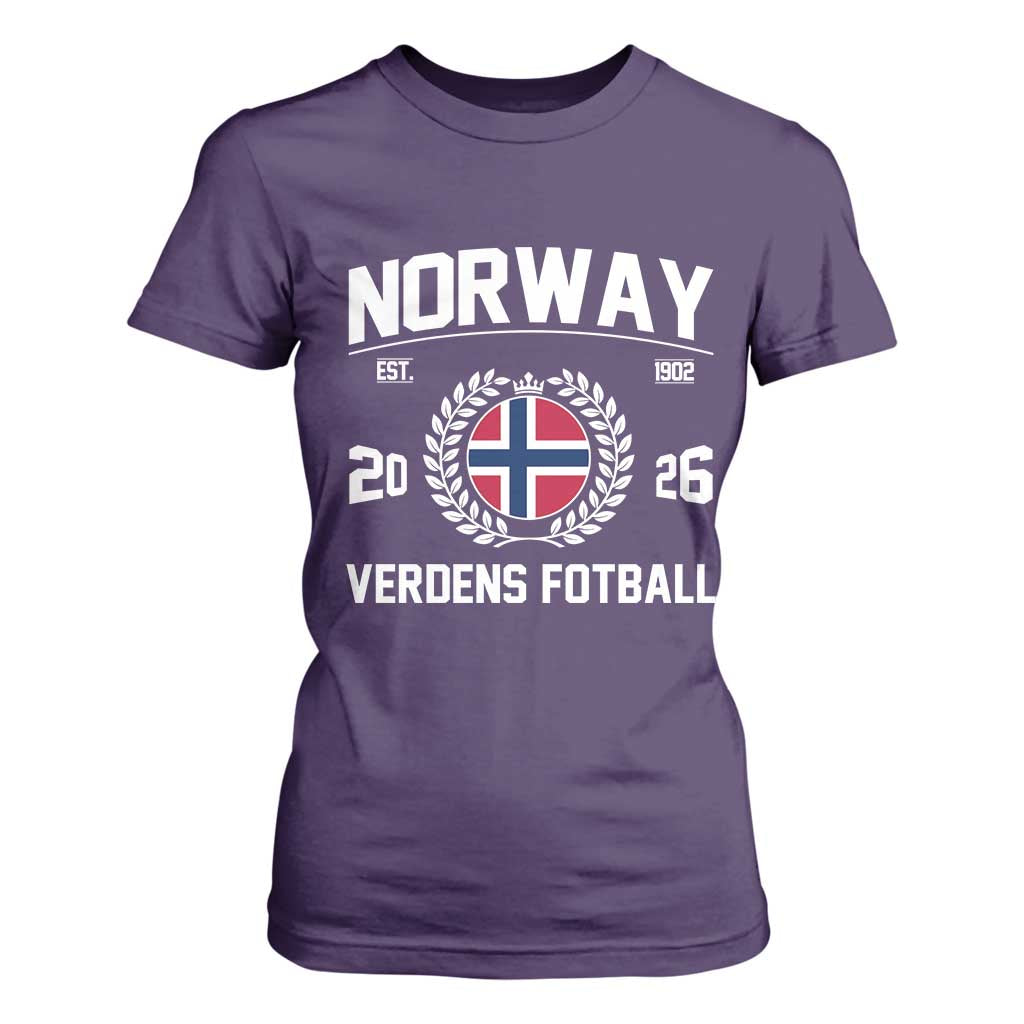 Norway Soccer Football Fan 2026 Norwegian Flag T Shirt For Women