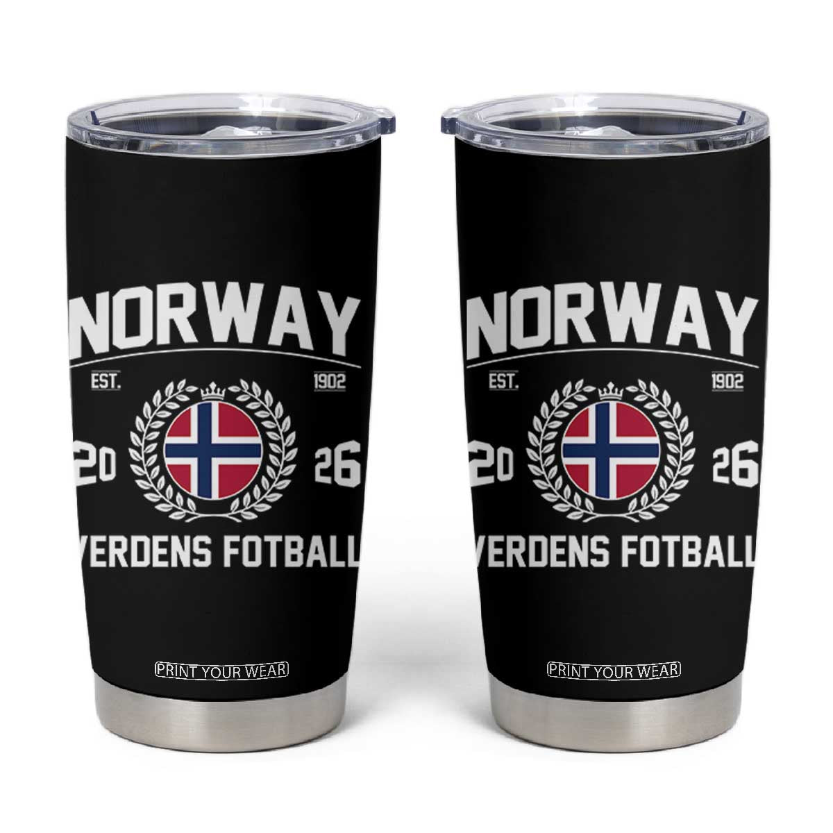 Norway Soccer Football Fan 2026 Norwegian Flag Tumbler Cup TS14 Black Print Your Wear