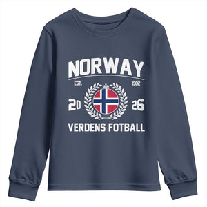 Norway Soccer Football Fan 2026 Norwegian Flag Youth Sweatshirt