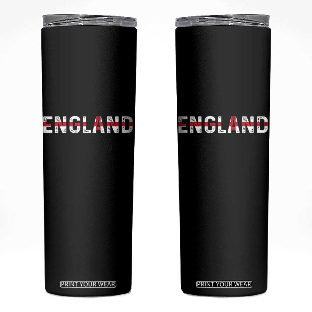 England English Flag Vintage Skinny Tumbler TS14 Black Print Your Wear