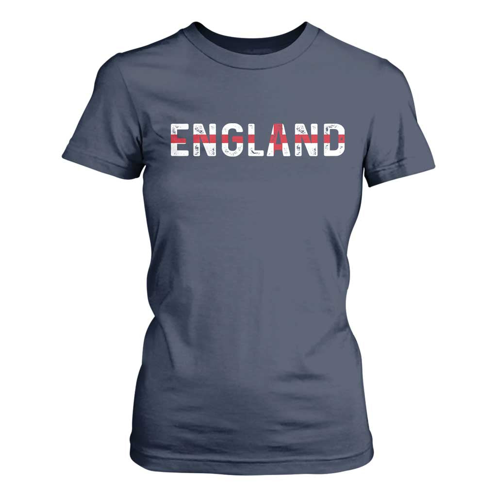 England English Flag Vintage T Shirt For Women