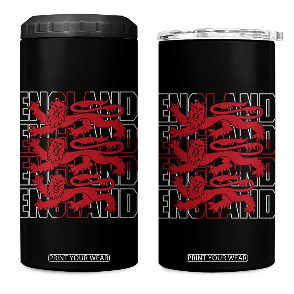 England Flag Lion Symbol English Pride 4 in 1 Can Cooler Tumbler TS14 One Size: 16 oz Black Print Your Wear