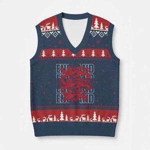 England Flag Lion Symbol English Pride V-Neck Knit Sweater Vest