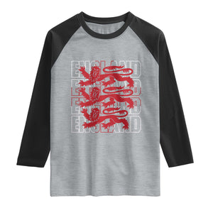 England Flag Lion Symbol English Pride Raglan Shirt