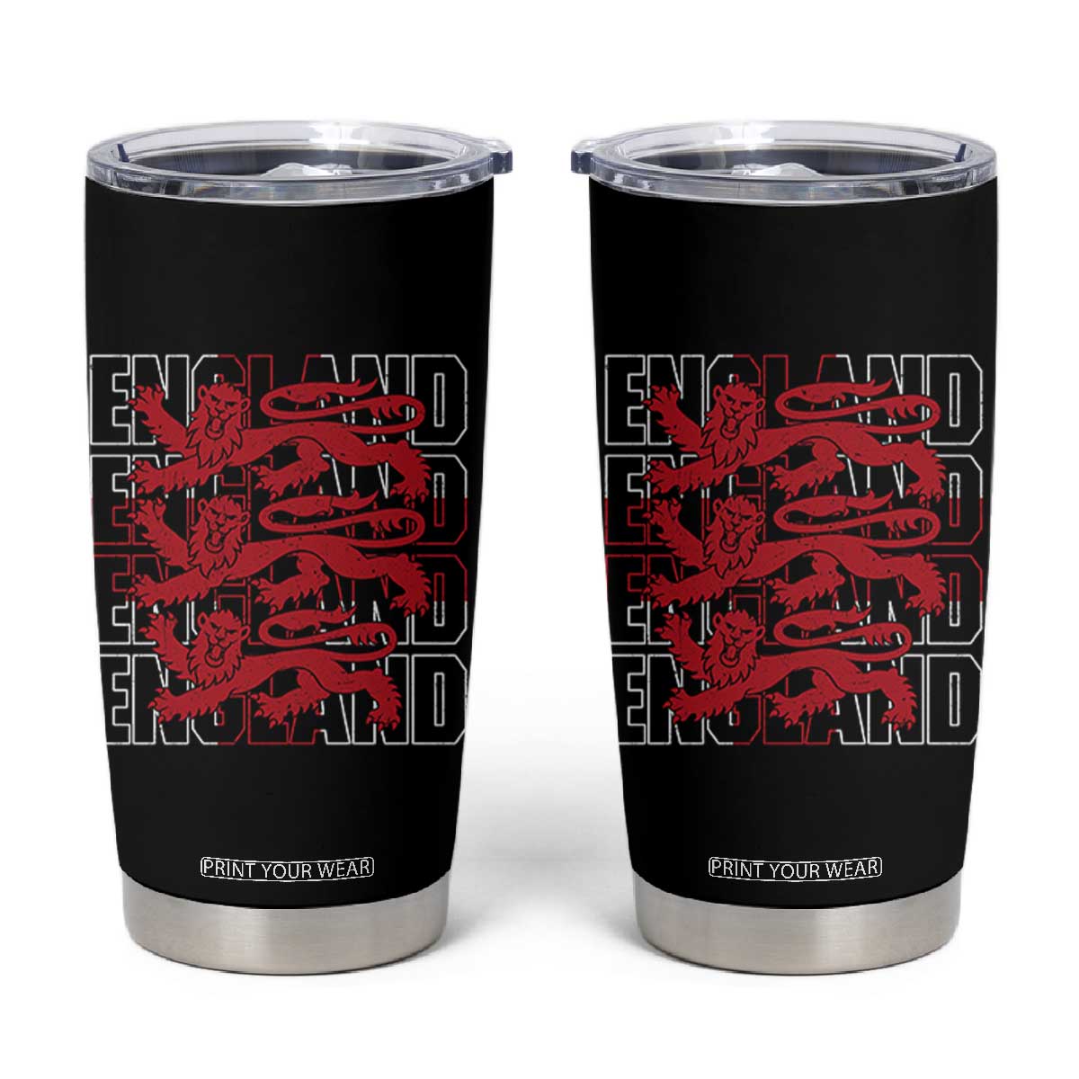 England Flag Lion Symbol English Pride Tumbler Cup TS14 Black Print Your Wear