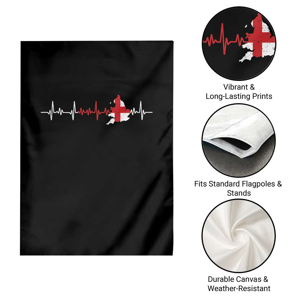 England Heartbeat EKG English Flag Map Garden Flag TS14 Print Your Wear