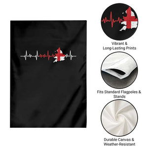 England Heartbeat EKG English Flag Map Garden Flag TS14 Print Your Wear