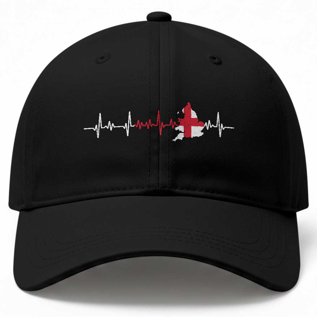 England Heartbeat EKG English Flag Map Baseball Cap TS14 Print Your Wear