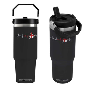 England Heartbeat EKG English Flag Map Flip Straw Tumbler TS14 One Size: 30 oz Black Print Your Wear