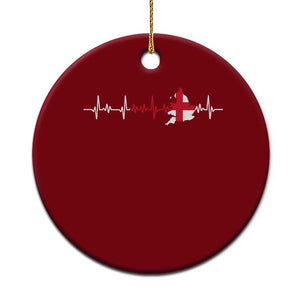 England Heartbeat EKG English Flag Map Ceramic Ornament