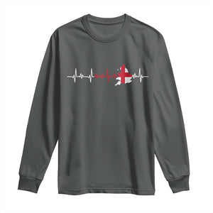 England Heartbeat EKG English Flag Map Long Sleeve Shirt