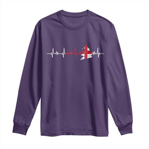 England Heartbeat EKG English Flag Map Long Sleeve Shirt