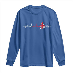 England Heartbeat EKG English Flag Map Long Sleeve Shirt