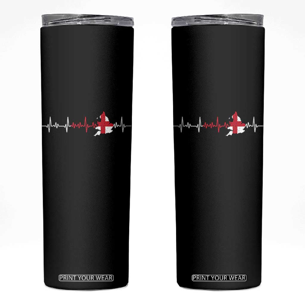 England Heartbeat EKG English Flag Map Skinny Tumbler TS14 Black Print Your Wear