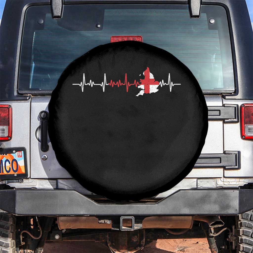 England Heartbeat EKG English Flag Map Spare Tire Cover TS14 No hole Black Print Your Wear