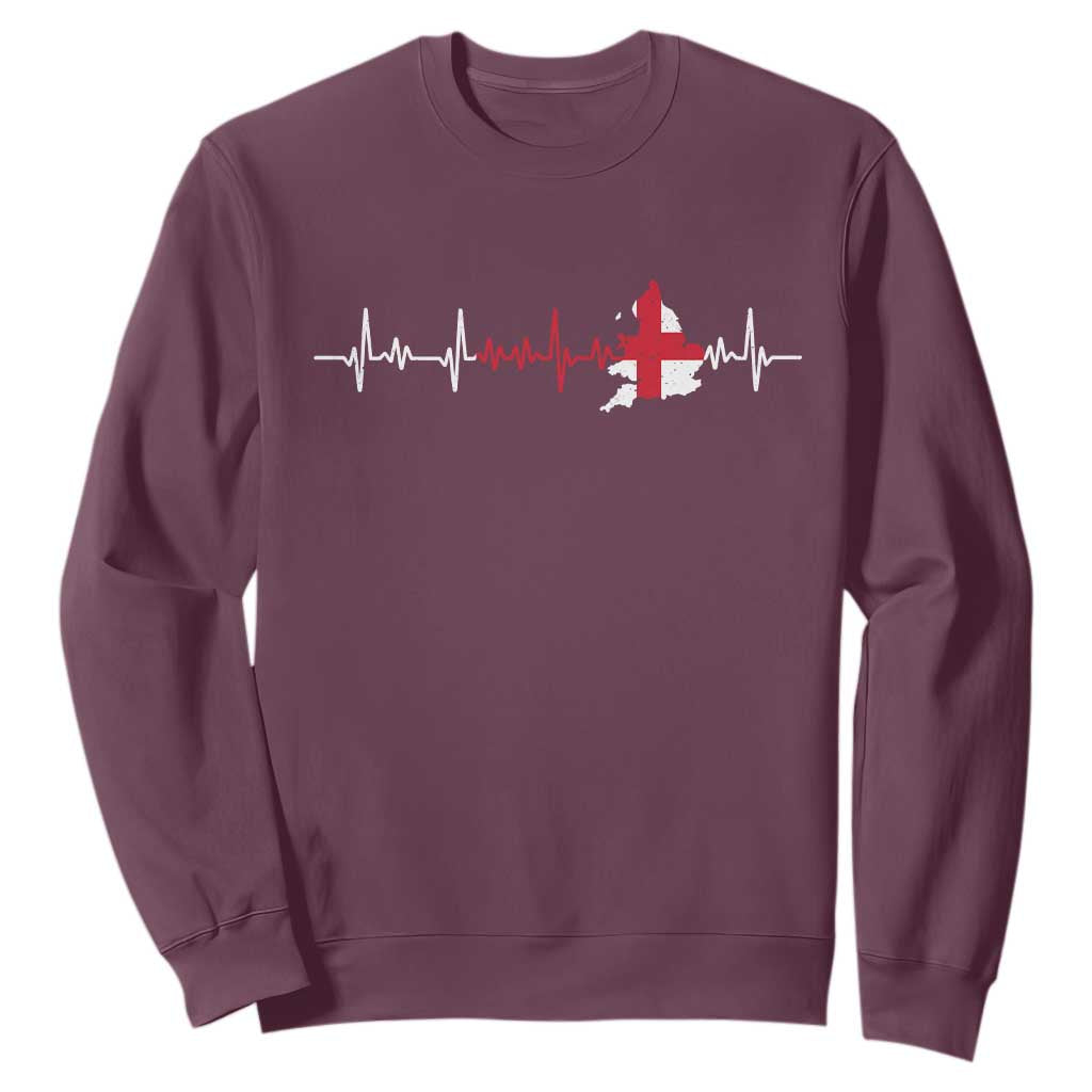 England Heartbeat EKG English Flag Map Sweatshirt
