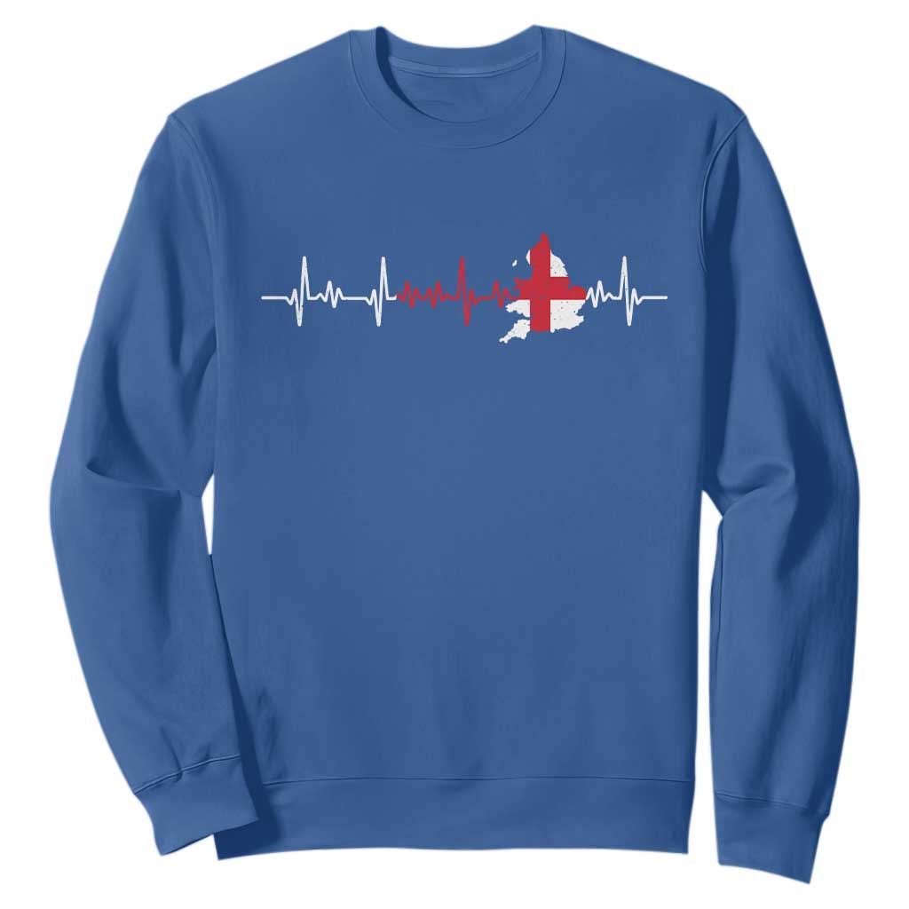 England Heartbeat EKG English Flag Map Sweatshirt