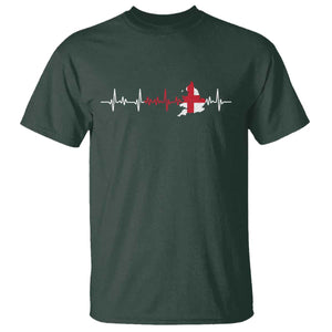 England Heartbeat EKG English Flag Map T Shirt