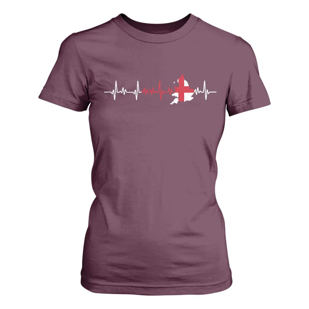 England Heartbeat EKG English Flag Map T Shirt For Women
