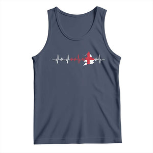 England Heartbeat EKG English Flag Map Tank Top