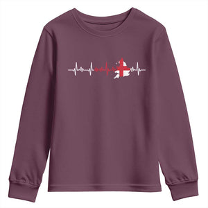 England Heartbeat EKG English Flag Map Youth Sweatshirt
