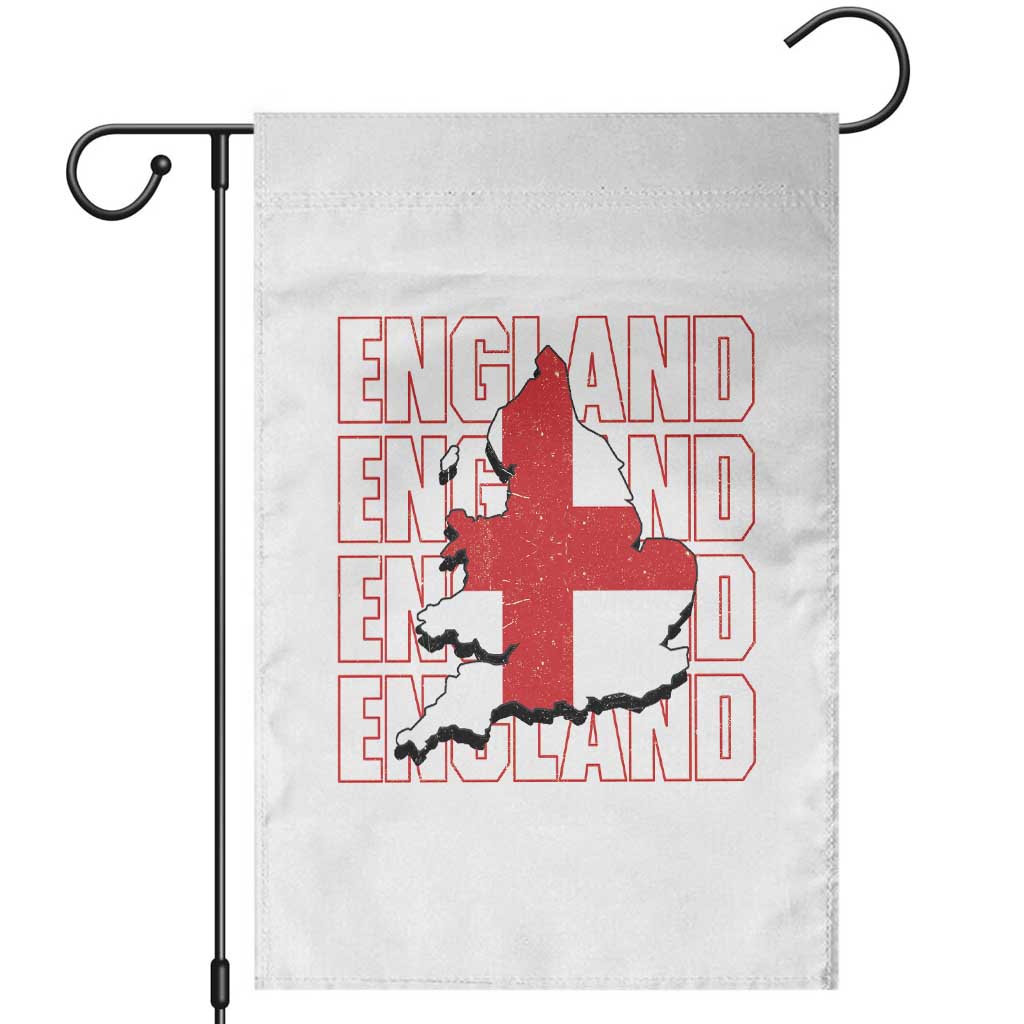 England Map St George's Cross English Roots Garden Flag TS14 White Print Your Wear