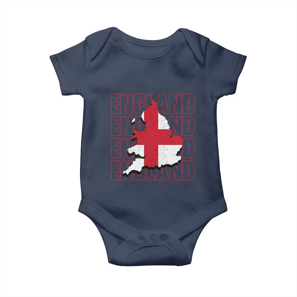 England Map St George's Cross English Roots Baby Onesie