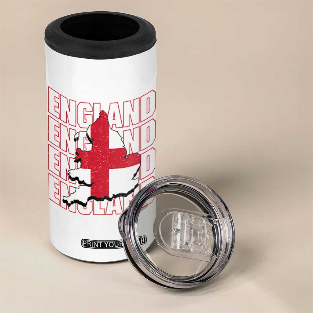 England Map St George's Cross English Roots 4 in 1 Can Cooler Tumbler TS14 Print Your Wear
