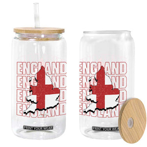 England Map St George's Cross English Roots Glass Can TS14 Print Your Wear