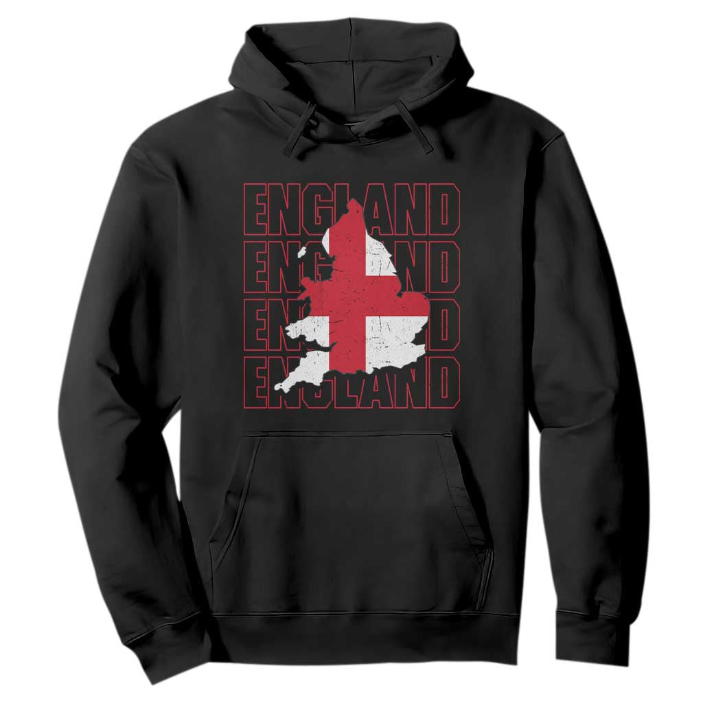England Map St George's Cross English Roots Hoodie